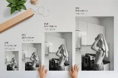 Kunstdruck auf Leinwand modernes minimalistisches Motiv für die Küche in Schwarz-Weiß