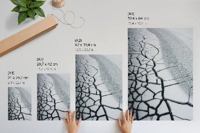 Wandposter Eisige Risslinien, harmonische Winterschönheit