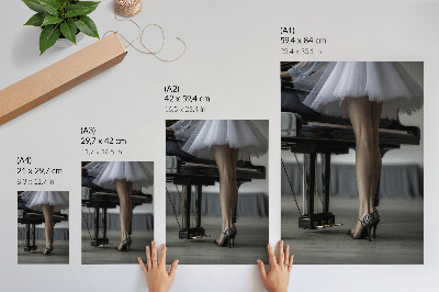 Poster Ballerina am Klavier, Eleganz und Zartheit