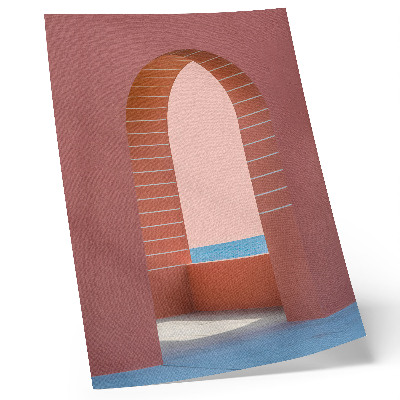 Poster Pastellfarbene Bögen, Meer, minimalistische Architektur