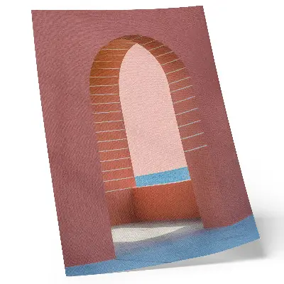 Poster pastellfarbene Bögen mit Meer und minimalistischer Architektur