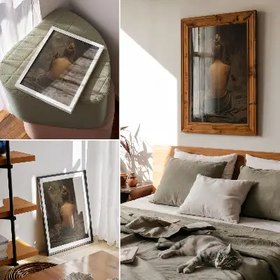 Kunstdruck auf Leinwand mit Schmetterlingsmotiv für elegante und friedvolle Akzente