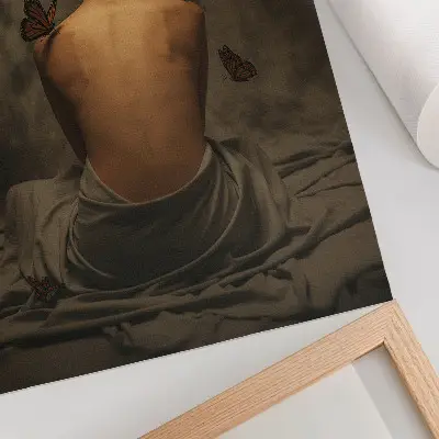 Kunstdruck auf Leinwand mit Schmetterlingsmotiv für elegante und friedvolle Akzente