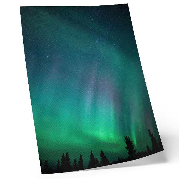 Wandposter Aurora Borealis, türkisfarbener Himmel, funkelnde Sterne