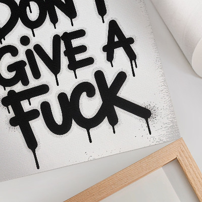 Kunstdruck leinwand Schwarze Graffiti-Buchstaben auf weißem Hintergrund mit Kontrast
