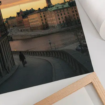 Wandposter historische Gebäude bei friedlicher Abendstimmung