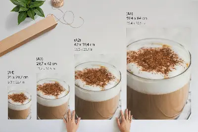 Leinwand-Kunstdruck Kaffee mit Schaum in warmen Farben für eine harmonische Atmosphäre