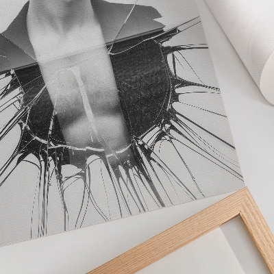 Kunstdruck leinwand Schwarz-Weiß-Porträt mit Glaseffekt