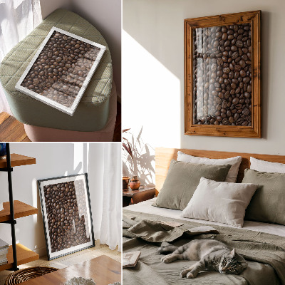 Wandposter Kaffeebohnen, braune Textur