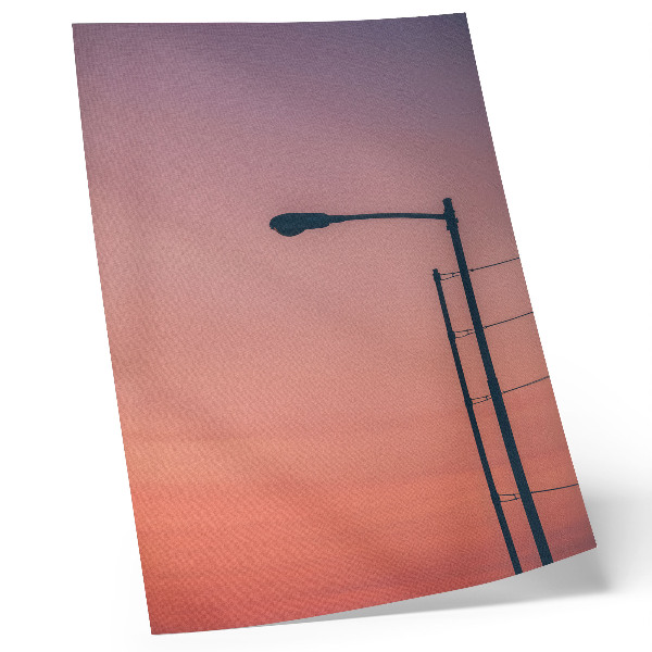 Poster Minimalistische Lampe, romantischer Sonnenuntergang, modern
