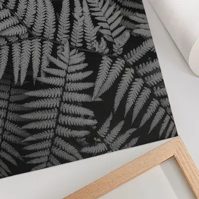 Kunstdruck auf Leinwand sinnlicher Farn in Schwarz-Weiß mit schöner Symmetrie und Eleganz