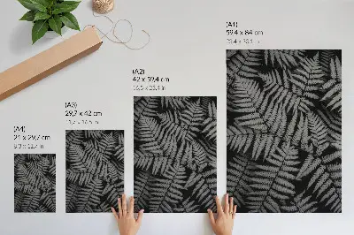 Kunstdruck auf Leinwand sinnlicher Farn in Schwarz-Weiß mit schöner Symmetrie und Eleganz