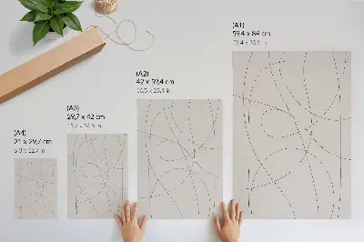 Wandposter mit kreativen Linien auf neutralem Hintergrund