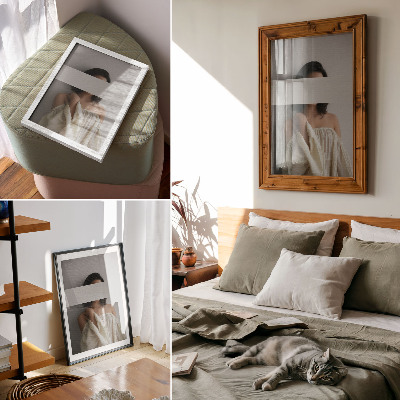 Kunstdruck leinwand Variable Balance zwischen weißem und beigem minimalistischem Stil