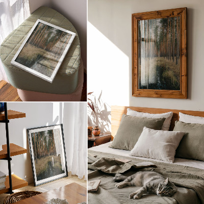 Poster Einfache Waldlandschaft, hoher Wald, Symmetrie