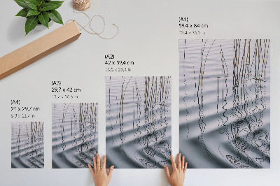 Wandposter Wellen und Linien auf dem Wasser, minimalistisches Motiv
