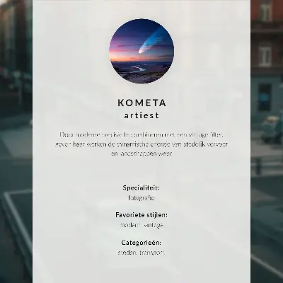 Poster Straße mit einem Auto und klassischer Architektur
