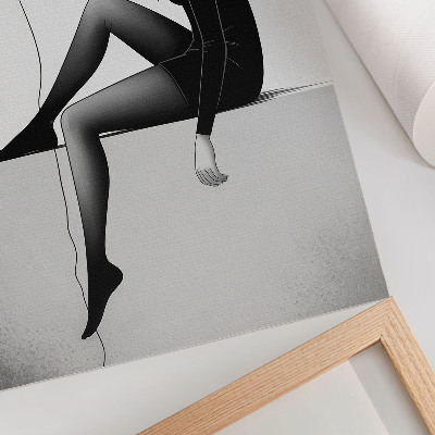 Wandposter Figur am Rande mit einem Ballon, emotionale Reflexion