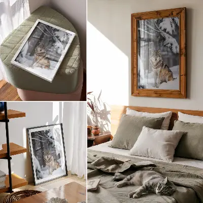 Poster Wolf im Winterwald Naturstille und Eleganz