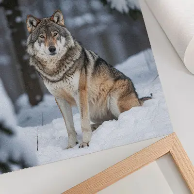 Poster Wolf im Winterwald Naturstille und Eleganz