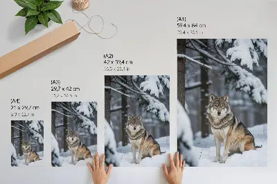 Poster Wolf im Winterwald Naturstille und Eleganz