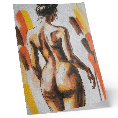 Wandposter mit einer dynamischen und ausdrucksstarken Silhouette in warmen Farben