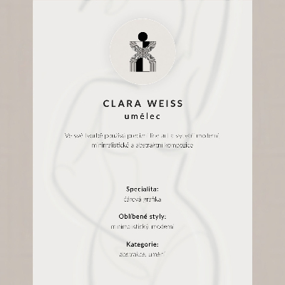 Poster Minimalistische Frauensilhouette vor beigem Hintergrund