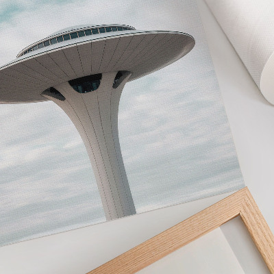 Kunstdruck leinwand Ein futuristisches Gebäude vor dem Himmel