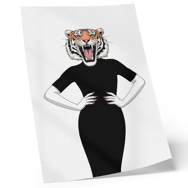Kunstdruck leinwand Surrealistische Kombination aus Tiger und Kleid