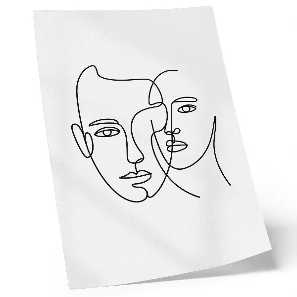 Poster Minimalistische Porträts Linienkunst mit Fokus auf Tiefe und Emotionen