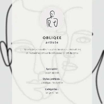 Poster Minimalistische Porträts Linienkunst mit Fokus auf Tiefe und Emotionen
