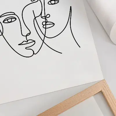 Poster Minimalistische Porträts Linienkunst mit Fokus auf Tiefe und Emotionen