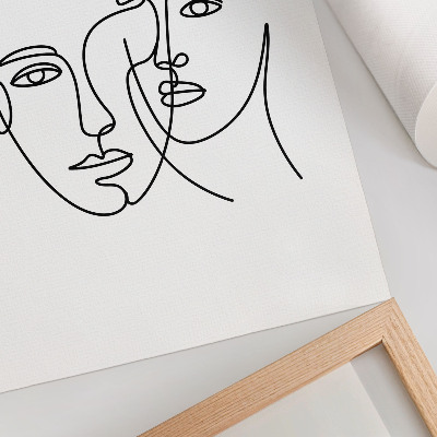 Poster Minimalistische Porträts, Linienkunst, Tiefe, Emotionen