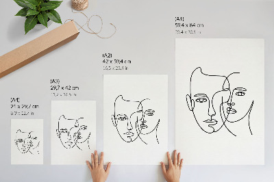 Poster Minimalistische Porträts, Linienkunst, Tiefe, Emotionen