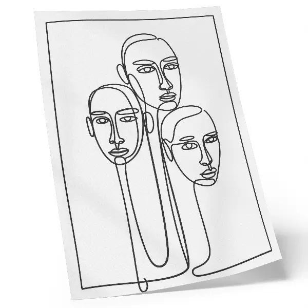 Leinwand-Kunstdruck mit minimalistischem Design aus eleganten Linienzeichnungen
