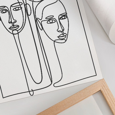Kunstdruck leinwand Gesichter in Linienzeichnungstechnik, Minimalismus, Eleganz