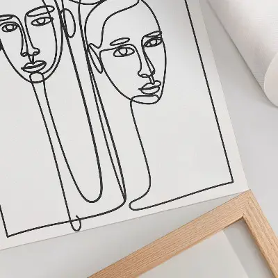 Leinwand-Kunstdruck mit minimalistischem Design aus eleganten Linienzeichnungen