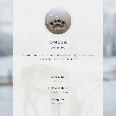 Poster mit einem Porträt eines fröhlichen Fuchses in winterlicher Umgebung