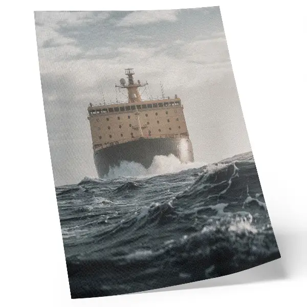 Leinwand-Kunstdruck Schiff auf See im minimalistischen und harmonischen Stil