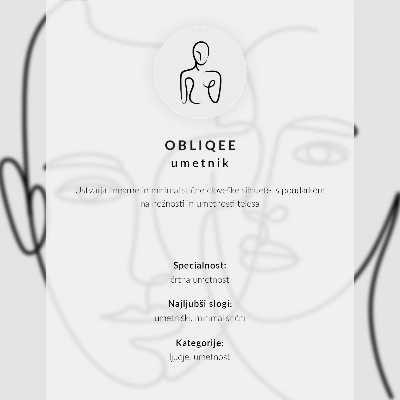 Wandposter Eine dezente schwarze Silhouette auf hellem Hintergrund