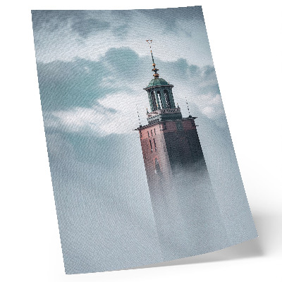 Kunstdruck leinwand Ein historischer Turm im zarten Nebel