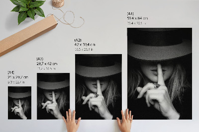 Poster Geheimnisvolle Gestalt, Hut, Stille, Sanftmut