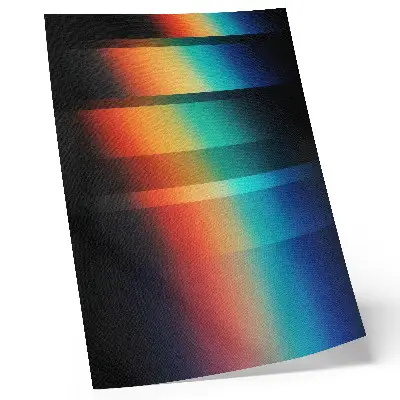 Kunstdruck auf Leinwand mit bunten horizontalen Streifen, Tiefenwirkung und Bewegung