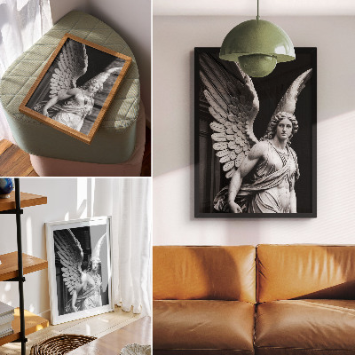 Poster Marmorengelskulptur, detailreich und elegant
