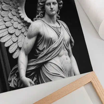 Poster Marmorengelskulptur detailreich und elegant