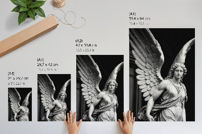 Poster Marmorengelskulptur, detailreich und elegant