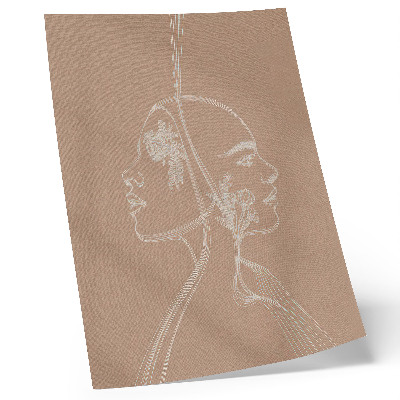 Wandposter Zwei Gesichter reihen sich an Blumen an, Zartheit und Harmonie
