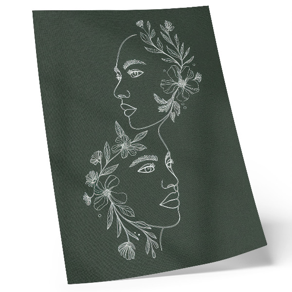 Poster Zarte Linien, Blumen, moderne Komposition