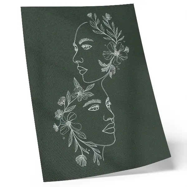 Poster zarte Linien mit moderner Blumenkomposition