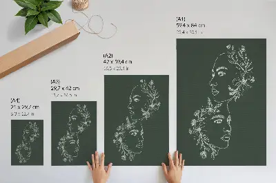 Poster zarte Linien mit moderner Blumenkomposition
